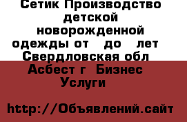 “Сетик“Производство детской новорожденной одежды от 0 до 5 лет - Свердловская обл., Асбест г. Бизнес » Услуги   